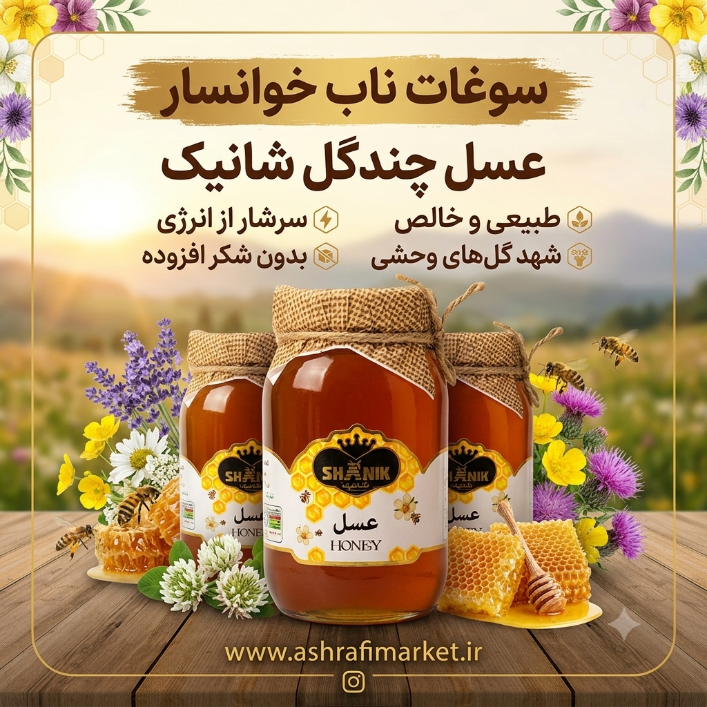 عسل چندگل 650 گرمی شانیک
